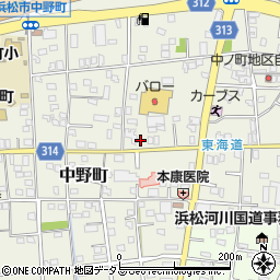 静岡県浜松市中央区中野町596周辺の地図