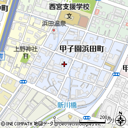 兵庫県西宮市甲子園浜田町5-10周辺の地図