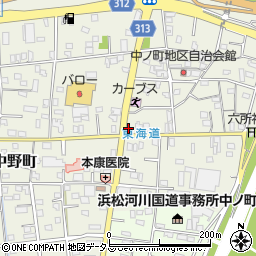 静岡県浜松市中央区中野町832周辺の地図