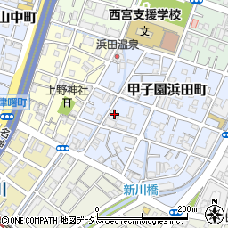 兵庫県西宮市甲子園浜田町5-22周辺の地図