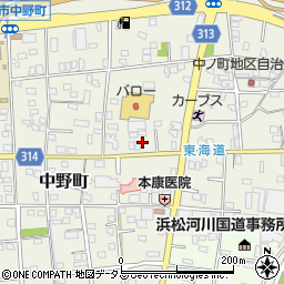 静岡県浜松市中央区中野町605周辺の地図