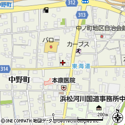 静岡県浜松市中央区中野町646周辺の地図