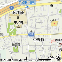 静岡県浜松市中央区中野町391周辺の地図