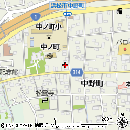 静岡県浜松市中央区中野町385周辺の地図