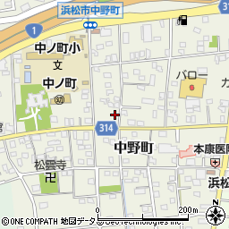 静岡県浜松市中央区中野町397周辺の地図