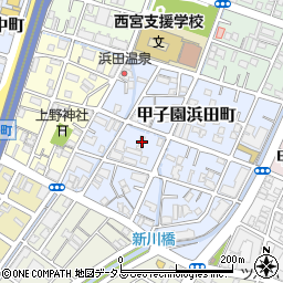 兵庫県西宮市甲子園浜田町5-4周辺の地図