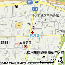 静岡県浜松市中央区中野町835周辺の地図