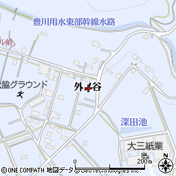 愛知県豊橋市雲谷町外ノ谷周辺の地図