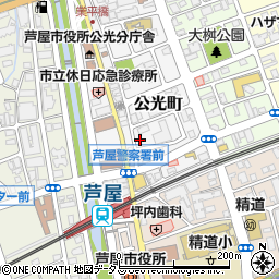 タイムズ阪神芦屋第３駐車場周辺の地図