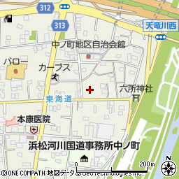 静岡県浜松市中央区中野町864周辺の地図