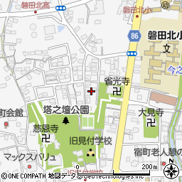 静岡県磐田市見付周辺の地図