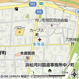 静岡県浜松市中央区中野町838周辺の地図