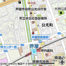 タイムズ阪神芦屋第２駐車場周辺の地図