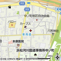 静岡県浜松市中央区中野町848周辺の地図