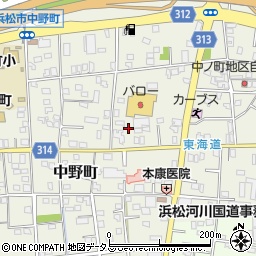 静岡県浜松市中央区中野町598周辺の地図