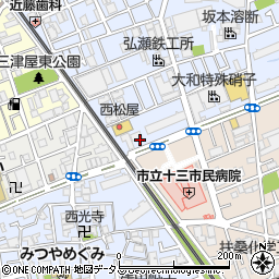 ファミリーマート淀川新高二丁目店周辺の地図