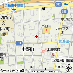 静岡県浜松市中央区中野町564周辺の地図