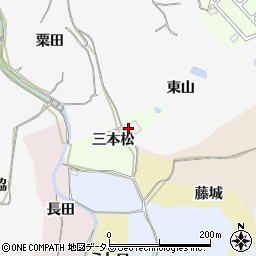 京都府木津川市加茂町岩船三本松周辺の地図