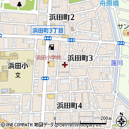 兵庫県尼崎市浜田町周辺の地図
