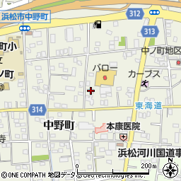 静岡県浜松市中央区中野町595周辺の地図