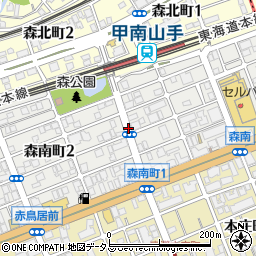 兵庫県神戸市東灘区森南町周辺の地図