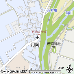 静岡県菊川市月岡周辺の地図