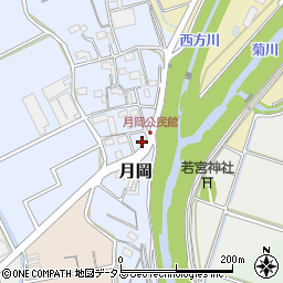 静岡県菊川市月岡周辺の地図