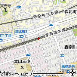 兵庫県神戸市東灘区森北町3丁目1周辺の地図