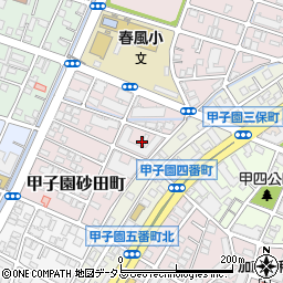 兵庫県西宮市甲子園砂田町7周辺の地図