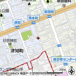 リパーク芦屋津知町駐車場周辺の地図