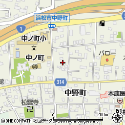 静岡県浜松市中央区中野町379周辺の地図