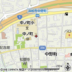 静岡県浜松市中央区中野町364周辺の地図