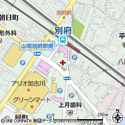 西兵庫信用金庫別府支店周辺の地図