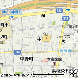 静岡県浜松市中央区中野町583周辺の地図