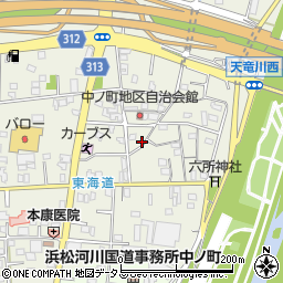 静岡県浜松市中央区中野町878周辺の地図