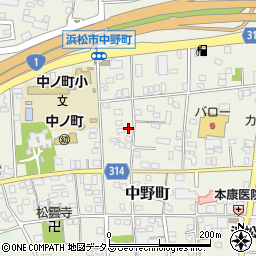 静岡県浜松市中央区中野町402周辺の地図