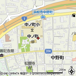 静岡県浜松市中央区中野町427周辺の地図