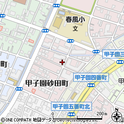 兵庫県西宮市甲子園砂田町1-14周辺の地図
