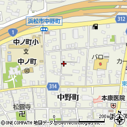 静岡県浜松市中央区中野町542周辺の地図