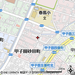 兵庫県西宮市甲子園砂田町1-13周辺の地図