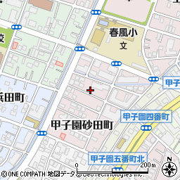 兵庫県西宮市甲子園砂田町1-20周辺の地図