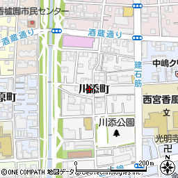 兵庫県西宮市川添町周辺の地図