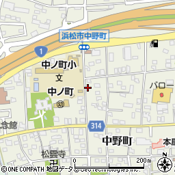 静岡県浜松市中央区中野町375周辺の地図