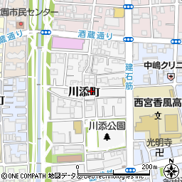 奥野邸_川添町akippa駐車場周辺の地図