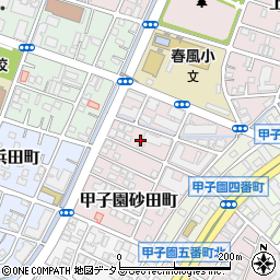 兵庫県西宮市甲子園砂田町1周辺の地図