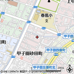 兵庫県西宮市甲子園砂田町1-7周辺の地図