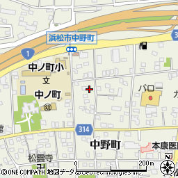 静岡県浜松市中央区中野町406周辺の地図