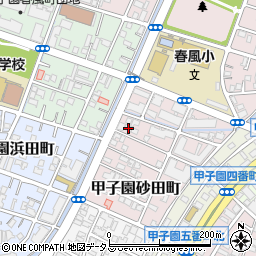 兵庫県西宮市甲子園砂田町1-24周辺の地図
