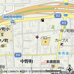 静岡県浜松市中央区中野町588周辺の地図
