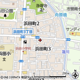 兵庫県尼崎市浜田町3丁目34周辺の地図